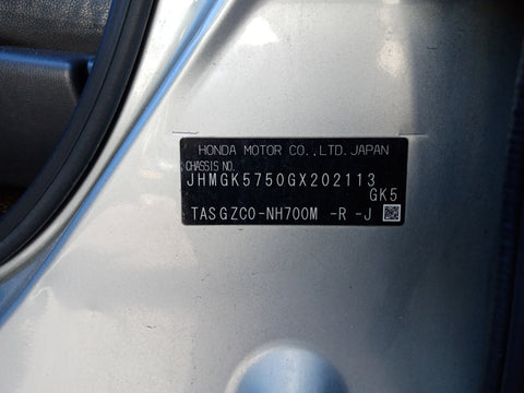 2016 USED HONDA JAZZ JHMGK5750GX202113 SLA6861U